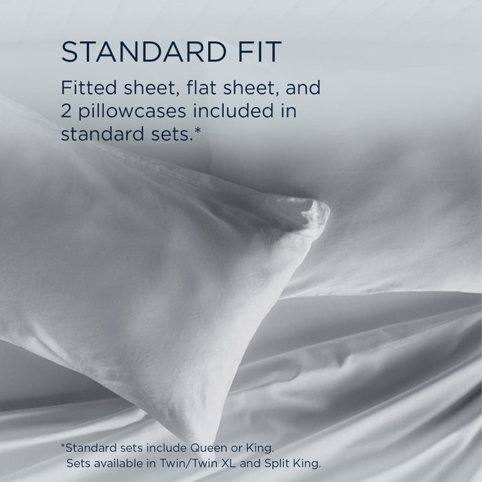 TEMPUR Classic Cotton Sheet Set Sleepy Silver Mist