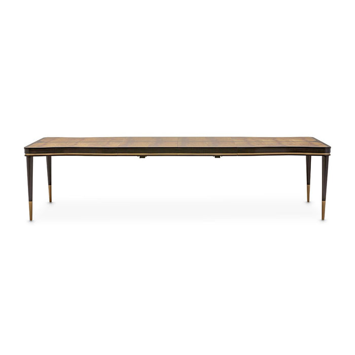 AICO Malibu Crest Rectangular Dining Table in Crotch Mahogany