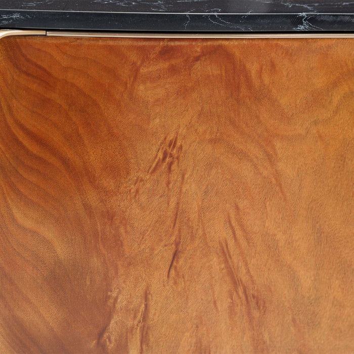 AICO Malibu Crest TV Console in Crotch Mahogany