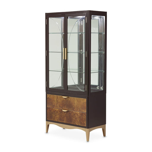 AICO Malibu Crest Display Cabinet in Crotch Mahogany 9007209-412 image