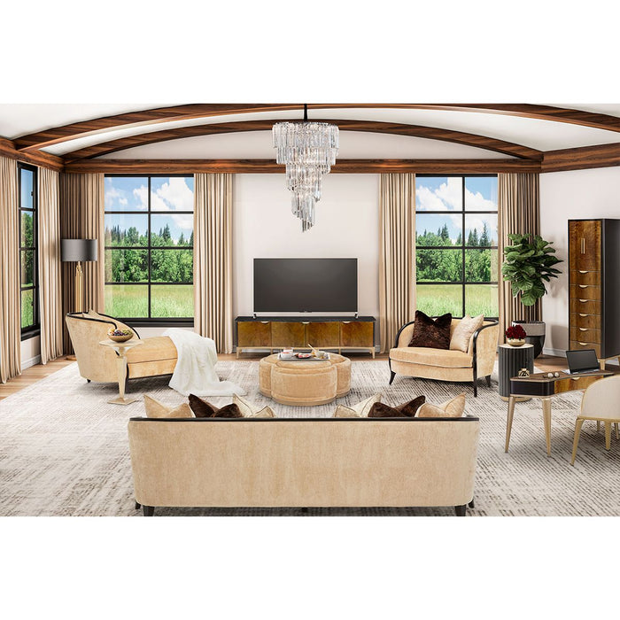 AICO Malibu Crest Chaise in Dark Espresso