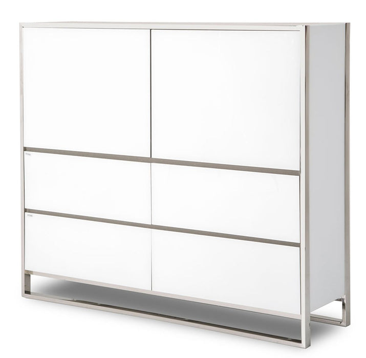 Aico State St Metal Storage Cabinet in Glossy White image
