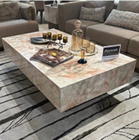 AICO Furniture Portrait Cocktail Table in Sienna Brown image