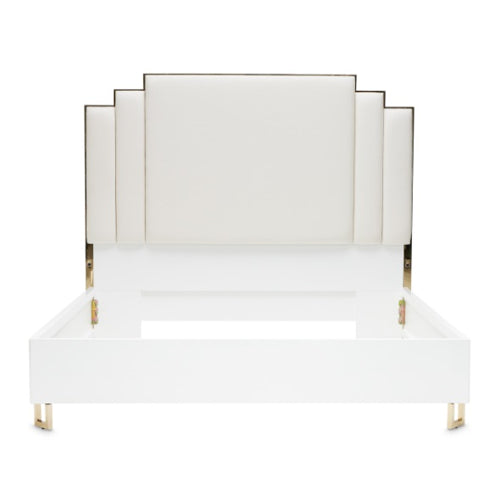AICO Furniture Palm Gate California King Platform Bed in Cloud White