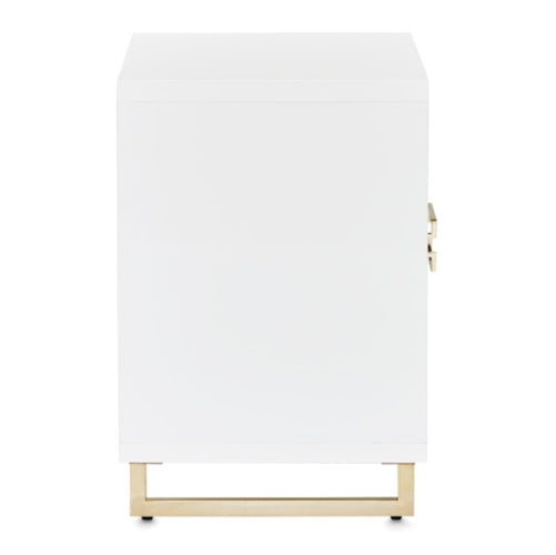 AICO Furniture Palm Gate Nightstand in Cloud White