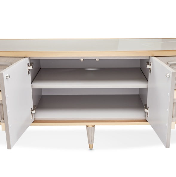 AICO Furniture St.Charles Media Cabinet in Dove Gray