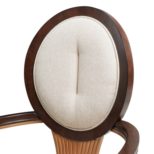 AICO Furniture Camellia Field Arm Chair (Set of 2) in Warm Pecan