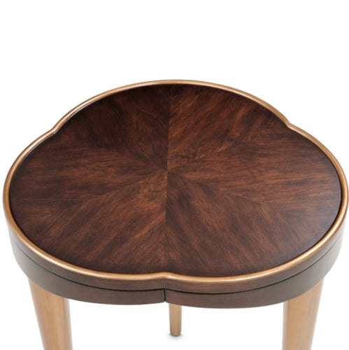 AICO Furniture Camellia Field Chairside Table in Warm Pecan