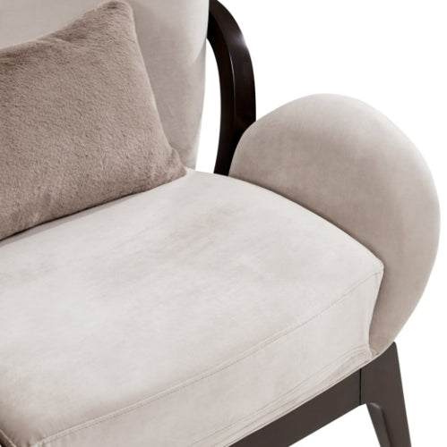 AICO Furniture Camellia Field Accent Chair Porchini in Warm Pecan