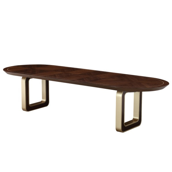 AICO Furniture Houston Oval Dining Table in Walnut