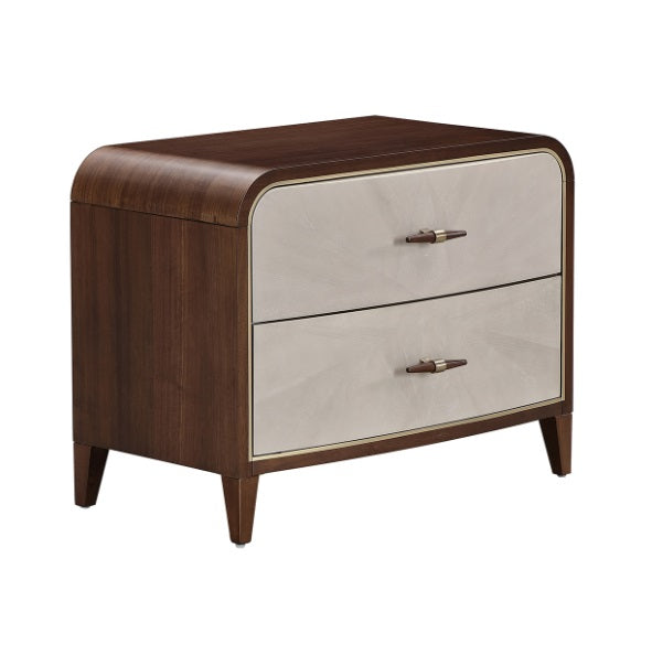 AICO Furniture Houston Large Nightstand in Walnut