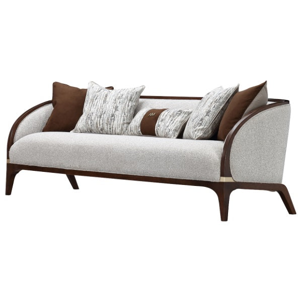 AICO Furniture Houston Sofa Pebble in Walnut