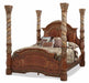 Villa Valencia King Poster Bed with Canopy in Chestnut image