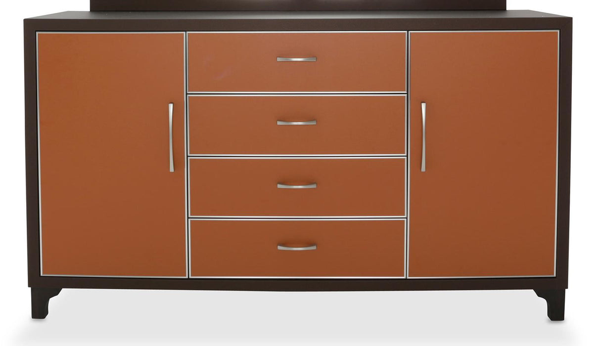 21 Cosmopolitan 4 Drawer Dresser in Orange/Umber