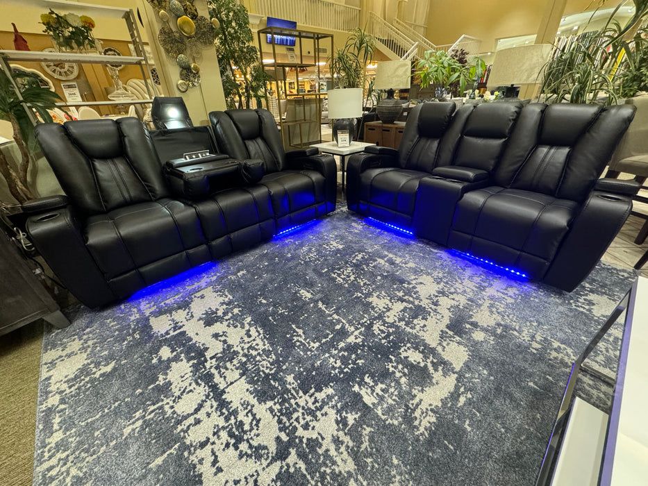 X9990 Dual power reclining sofa and loveseat $1999