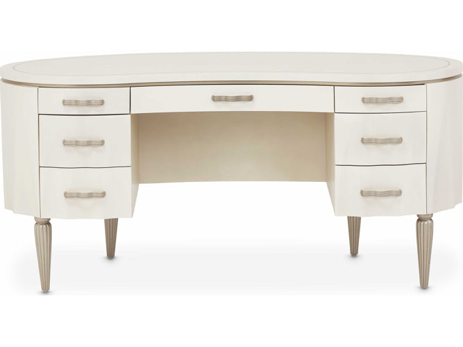 AICO Furniture London Place Desk in Creamy Pearl