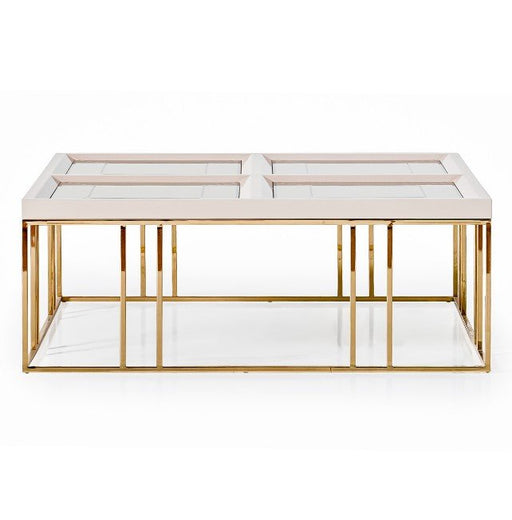 AICO Carmela Cocktail Table in Shimmer Ivory image