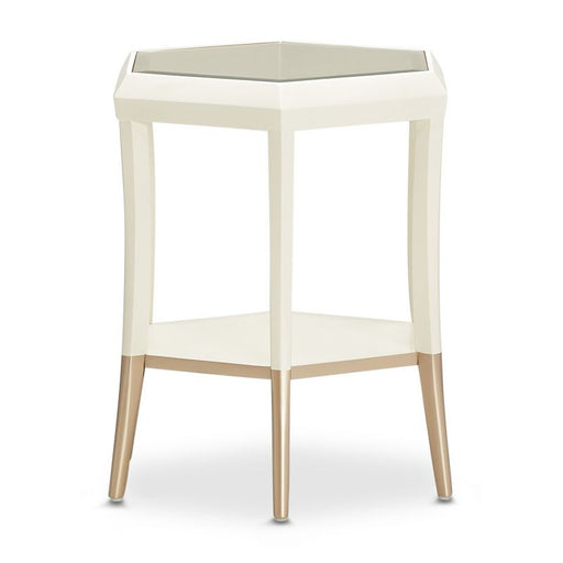 AICO La Rachelle Hexagon Accent Table in Medium Champagne image