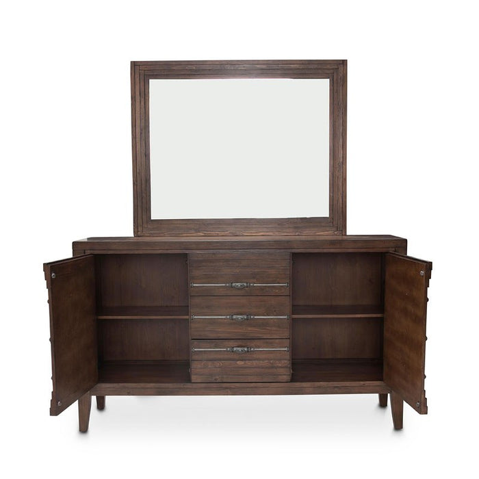 Aico Carrollton Sideboard Mirror in Rustic Ranch