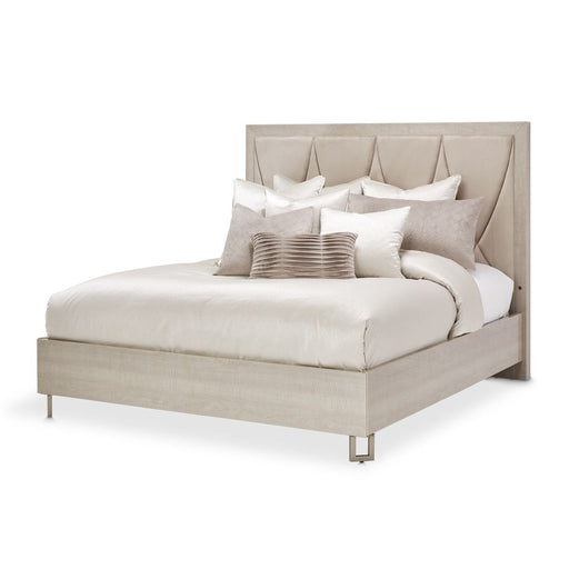 AICO Marin Cal King Panel Bed in Greige image