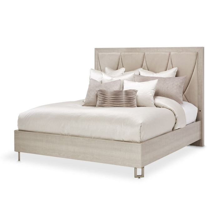 AICO Marin Queen Panel Bed in Greige image