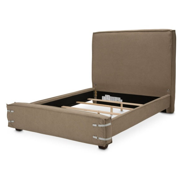 AICO Furniture Penninsula Queen Upholstered Bed in Khaki