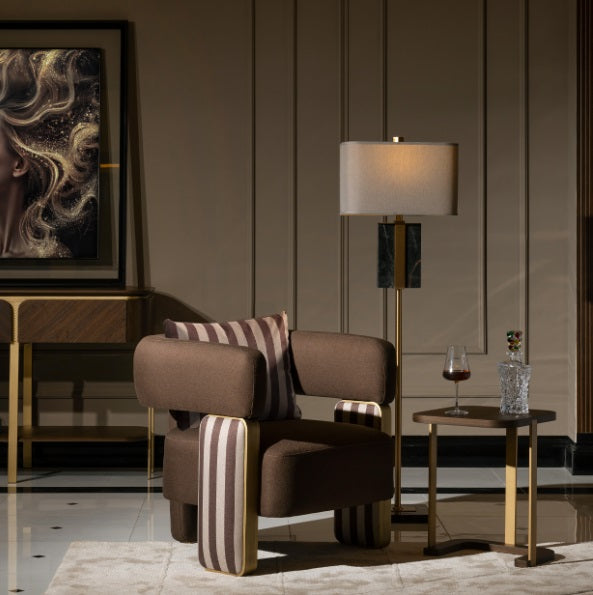 AICO Furniture Amora Chair Brown in Eggshell Walnut