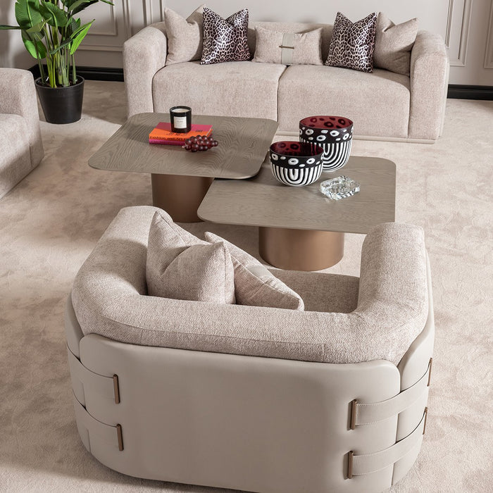 AICO Canberra Short Cocktail Table in Brown