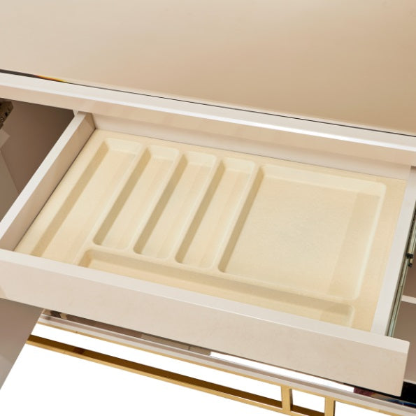 AICO Furniture Carmela Console Table in Shimmer Ivory