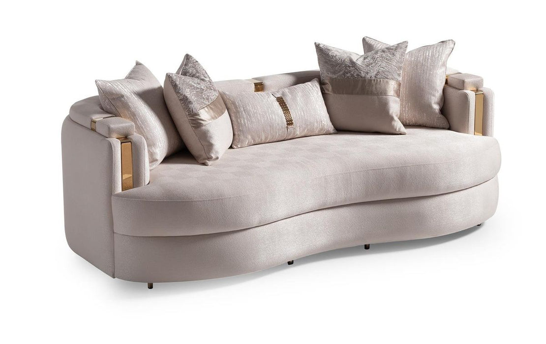 AICO Carmela Sofa Almond in Shimmer Ivory