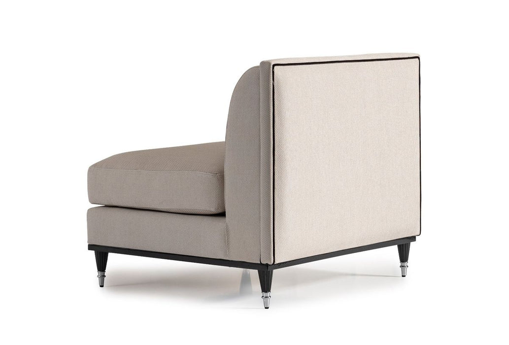 AICO La Francaise Armless Chair in Cafe/Black