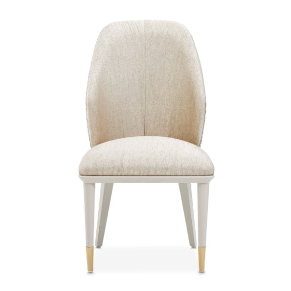 AICO Furniture Lisbon Side Chair in Silken Matte Cream