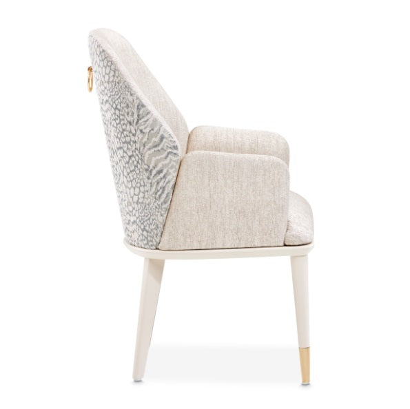 AICO Furniture Lisbon Arm Chair in Silken Matte Cream
