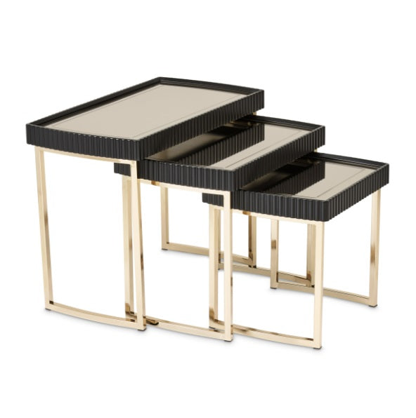 AICO Furniture Lisbon Nesting Table in Silken Matte Black image