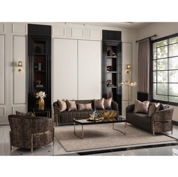 AICO Furniture Lisbon Loveseat in Onyx Gold