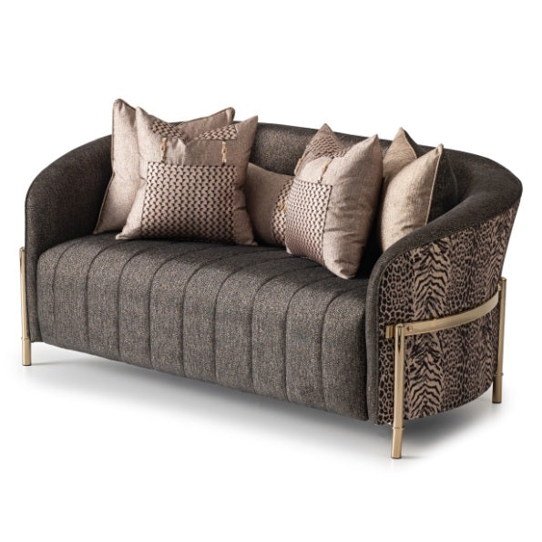 AICO Furniture Lisbon Loveseat in Onyx Gold