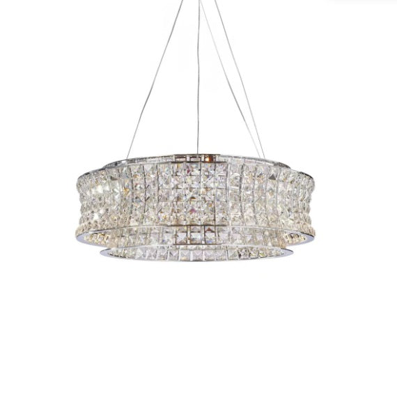 AICO Furniture Lighting Galaxy Large Round LED Chandelier in Chrome image