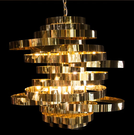 AICO Furniture Lighting Hemispheres 8 Light Chandelier in Gold image