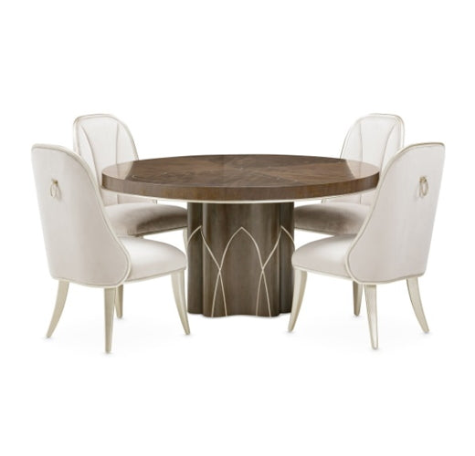 AICO Villa Cherie Round Dining Table in Hazelnut