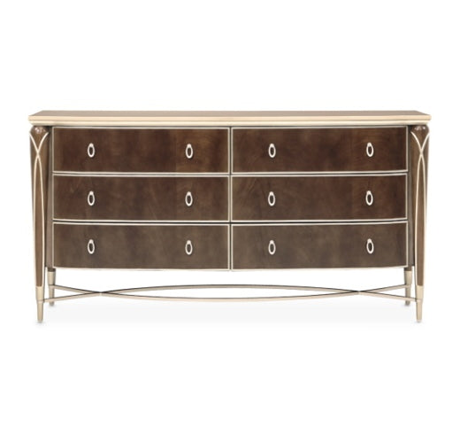 AICO Villa Cherie Dresser in Hazelnut