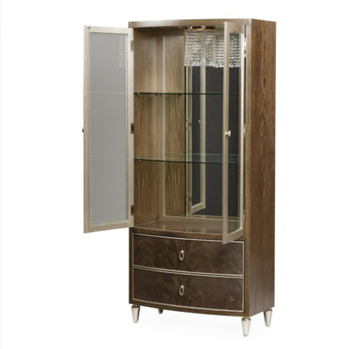 AICO Villa Cherie Display Cabinet in Hazelnut