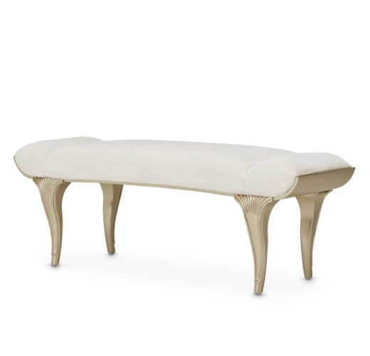 AICO Villa Cherie Tufted Bed Bench in Hazelnut image
