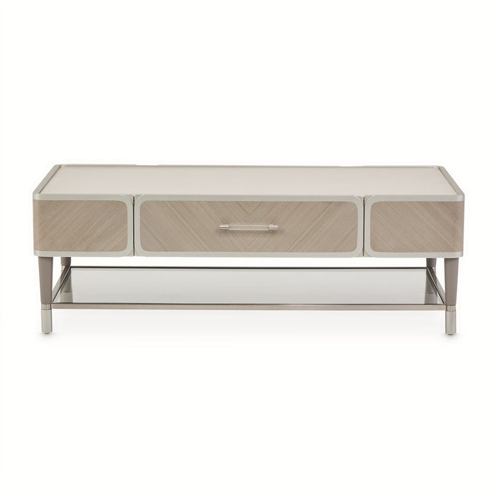 AICO Lanterna Cocktail Table in Silver Mist