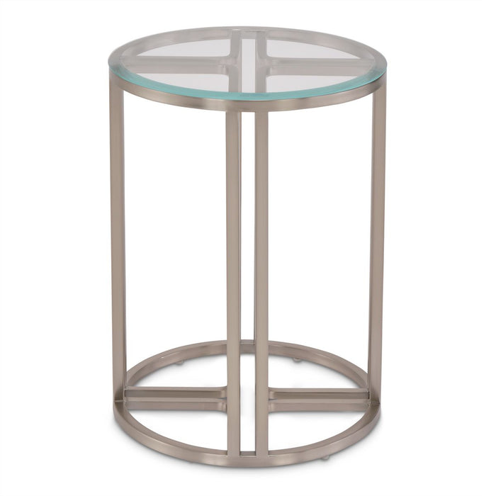 AICO Lanterna Chairside Table in Silver Mist image