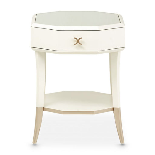 AICO La Rachelle Octagonal End Table w/ Drawer in Medium Champagne image