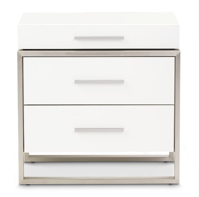 AICO Marquee Nightstand in Cloud White