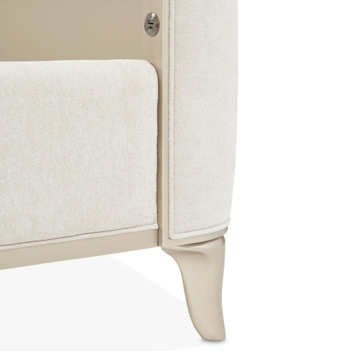 AICO Furniture La Marisia King Upholstered Platform Bed in Creamy Pearl