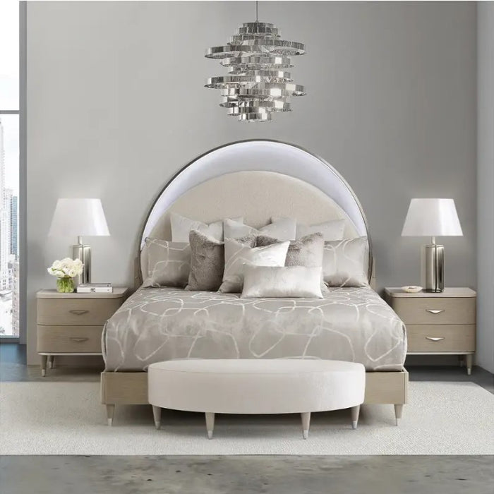 AICO Eclipse Cal King Upholstered Bed in Moonlight