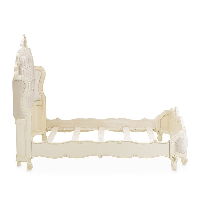 AICO Lavelle Queen Wing Mansion Bed in Classic Pearl