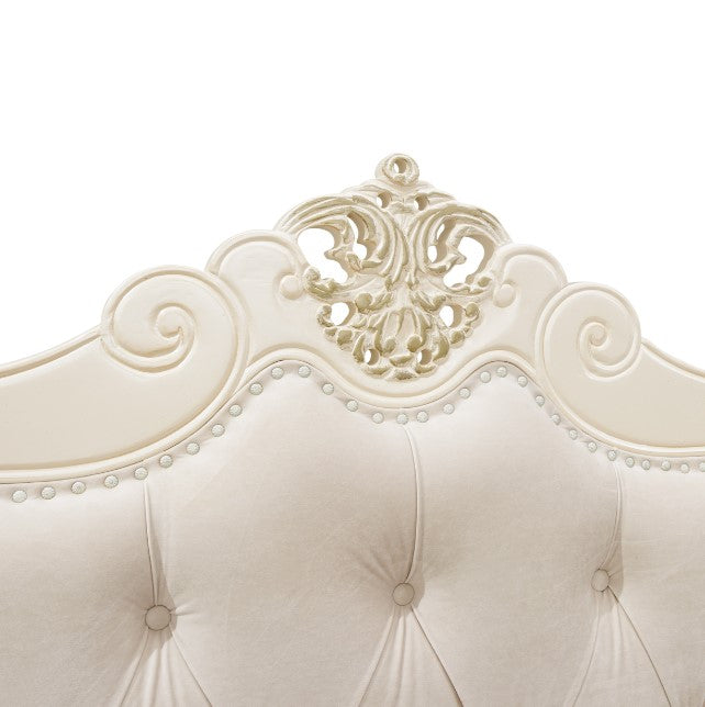 AICO Lavelle Queen Wing Mansion Bed in Classic Pearl